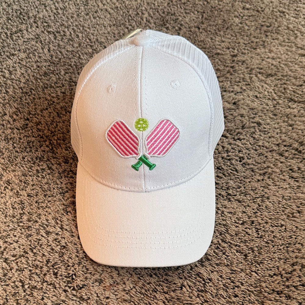 White Pickleball Baseball Cap